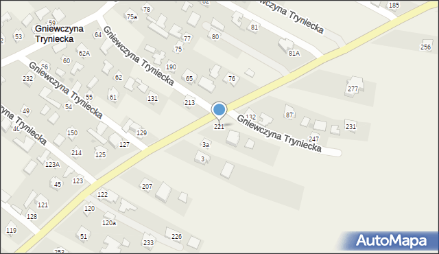 Gniewczyna Tryniecka, Gniewczyna Tryniecka, 221, mapa Gniewczyna Tryniecka