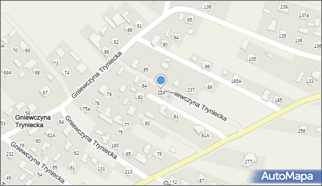 Gniewczyna Tryniecka, Gniewczyna Tryniecka, 224, mapa Gniewczyna Tryniecka
