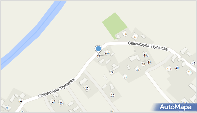 Gniewczyna Tryniecka, Gniewczyna Tryniecka, 28, mapa Gniewczyna Tryniecka