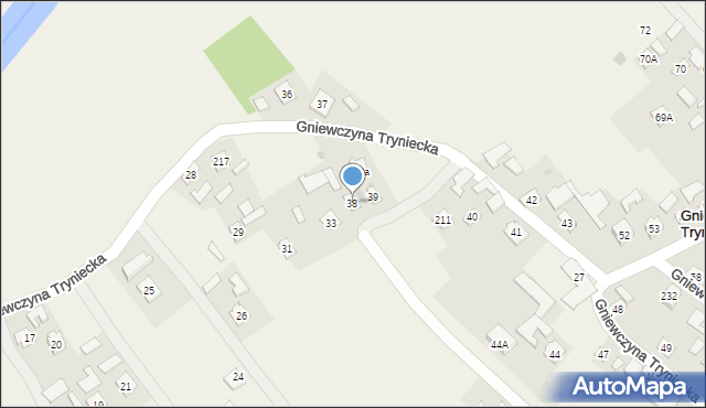 Gniewczyna Tryniecka, Gniewczyna Tryniecka, 38, mapa Gniewczyna Tryniecka