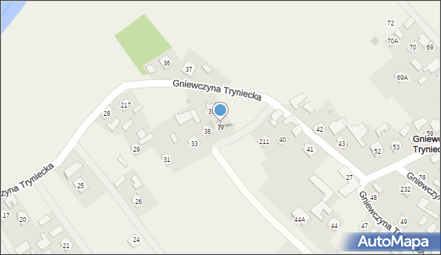 Gniewczyna Tryniecka, Gniewczyna Tryniecka, 39, mapa Gniewczyna Tryniecka