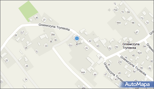 Gniewczyna Tryniecka, Gniewczyna Tryniecka, 40, mapa Gniewczyna Tryniecka