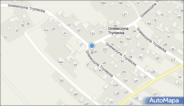 Gniewczyna Tryniecka, Gniewczyna Tryniecka, 48A, mapa Gniewczyna Tryniecka