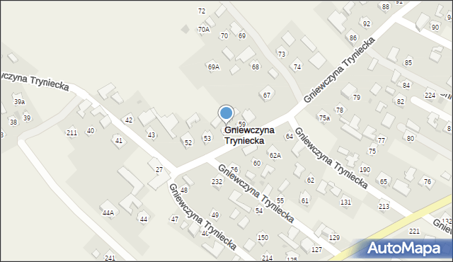 Gniewczyna Tryniecka, Gniewczyna Tryniecka, 57, mapa Gniewczyna Tryniecka