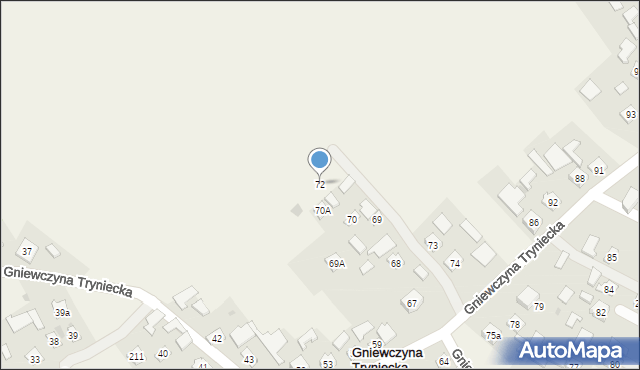 Gniewczyna Tryniecka, Gniewczyna Tryniecka, 72, mapa Gniewczyna Tryniecka