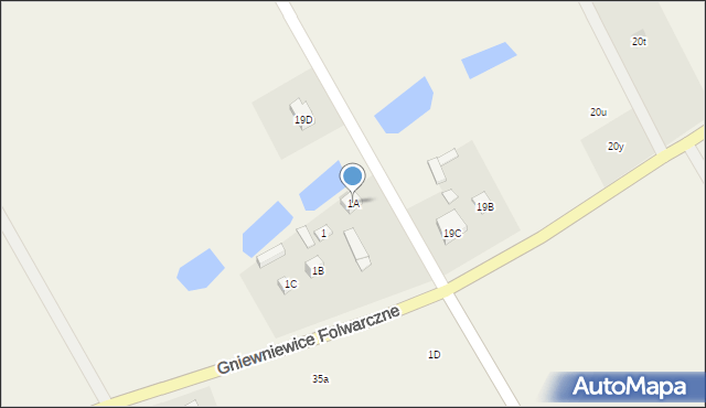 Gniewniewice Folwarczne, Gniewniewice Folwarczne, 1A, mapa Gniewniewice Folwarczne