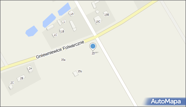 Gniewniewice Folwarczne, Gniewniewice Folwarczne, 1D, mapa Gniewniewice Folwarczne