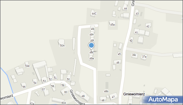 Gniewomierz, Gniewomierz, 49c, mapa Gniewomierz