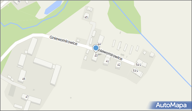 Gniewomirowice, Gniewomirowice, 43, mapa Gniewomirowice