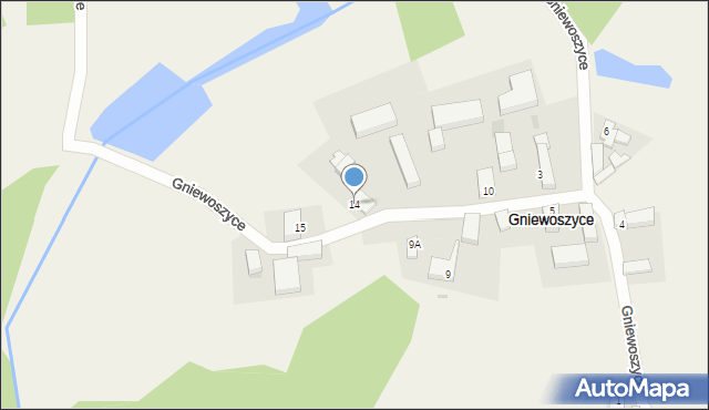 Gniewoszyce, Gniewoszyce, 14, mapa Gniewoszyce