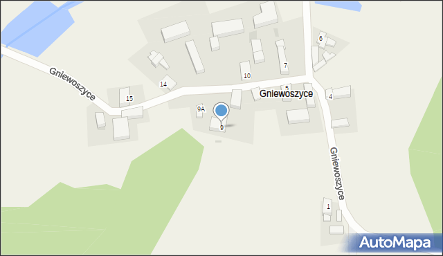 Gniewoszyce, Gniewoszyce, 9, mapa Gniewoszyce