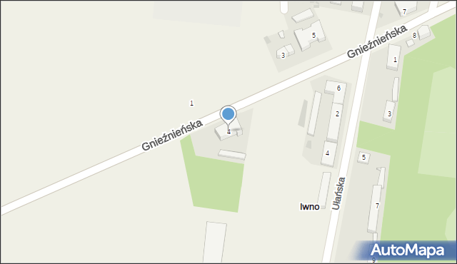 Iwno, Gnieźnieńska, 4, mapa Iwno