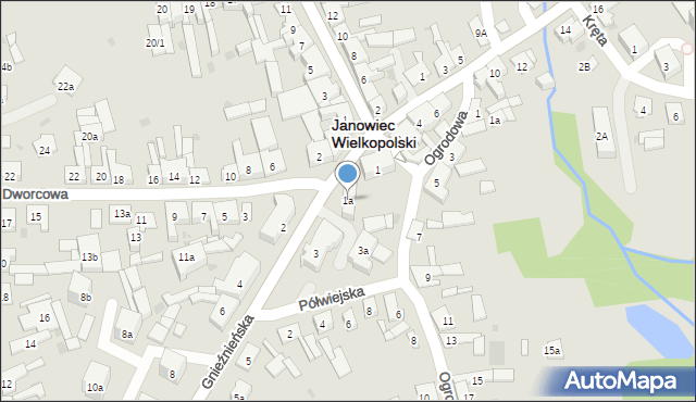 Janowiec Wielkopolski, Gnieźnieńska, 1a, mapa Janowiec Wielkopolski