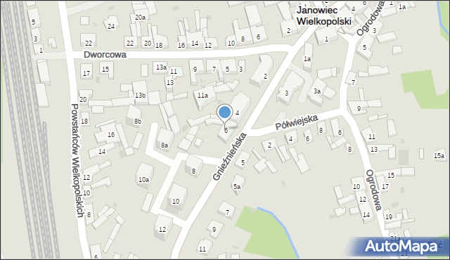 Janowiec Wielkopolski, Gnieźnieńska, 6, mapa Janowiec Wielkopolski