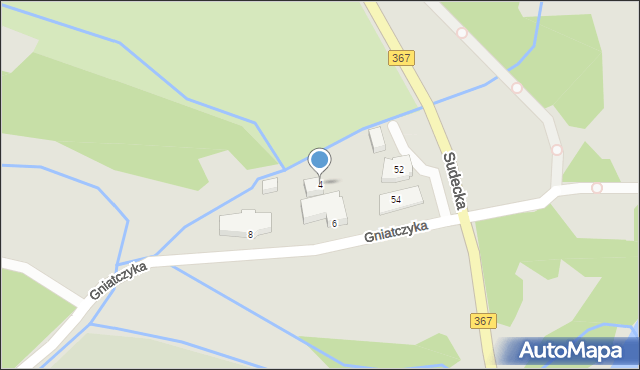 Jelenia Góra, Gniatczyka Jerzego, ks., 4, mapa Jelenia Góra