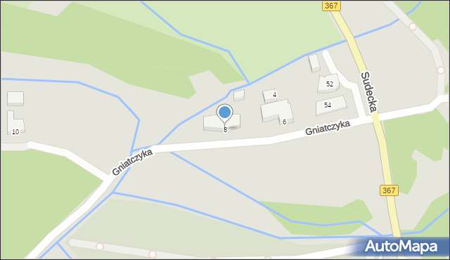 Jelenia Góra, Gniatczyka Jerzego, ks., 8, mapa Jelenia Góra