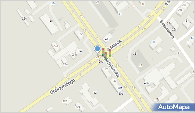 Koszalin, Gnieźnieńska, 26, mapa Koszalina