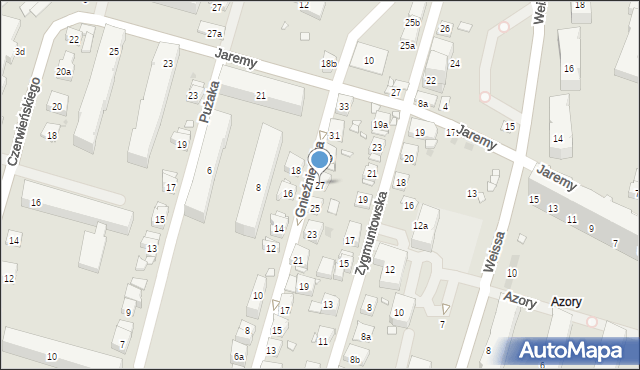 Kraków, Gnieźnieńska, 27, mapa Krakowa