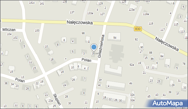 Lublin, Gnieźnieńska, 3B, mapa Lublina