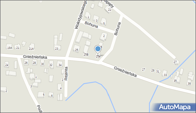 Murowana Goślina, Gnieźnieńska, 25a, mapa Murowana Goślina