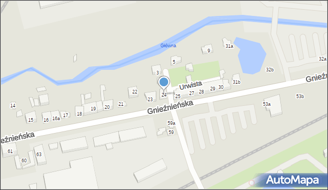 Poznań, Gnieźnieńska, 24, mapa Poznania