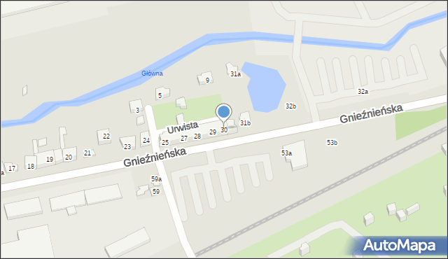 Poznań, Gnieźnieńska, 30, mapa Poznania