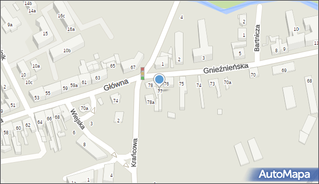 Poznań, Gnieźnieńska, 77, mapa Poznania
