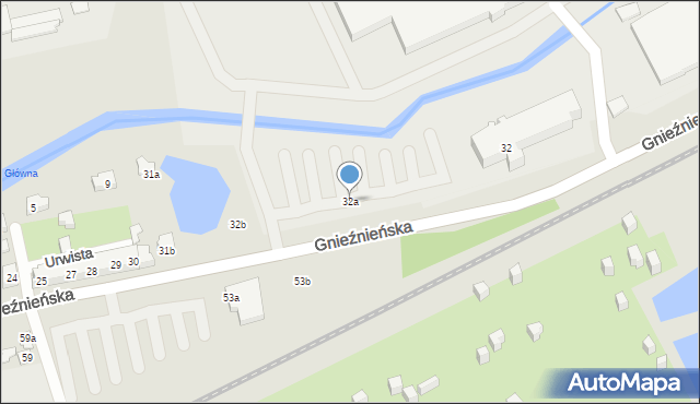 Poznań, Gnieźnieńska, 32a, mapa Poznania