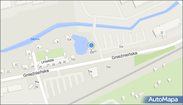 Poznań, Gnieźnieńska, 32b, mapa Poznania