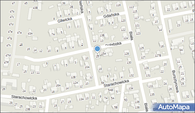 Radom, Gnieźnieńska, 15, mapa Radomia