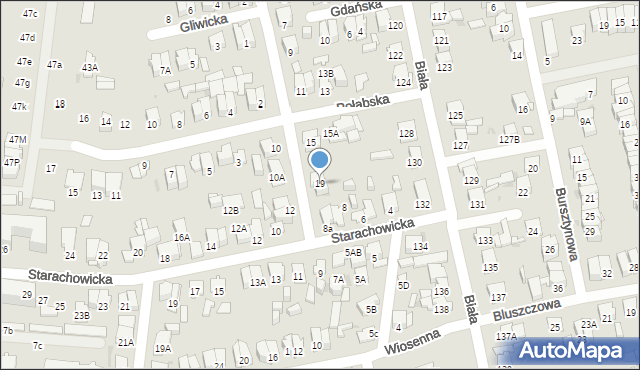 Radom, Gnieźnieńska, 19, mapa Radomia