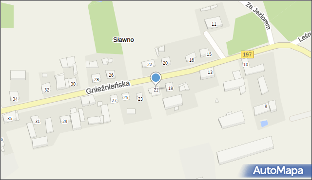 Sławno, Gnieźnieńska, 21, mapa Sławno