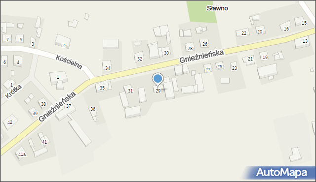 Sławno, Gnieźnieńska, 29, mapa Sławno