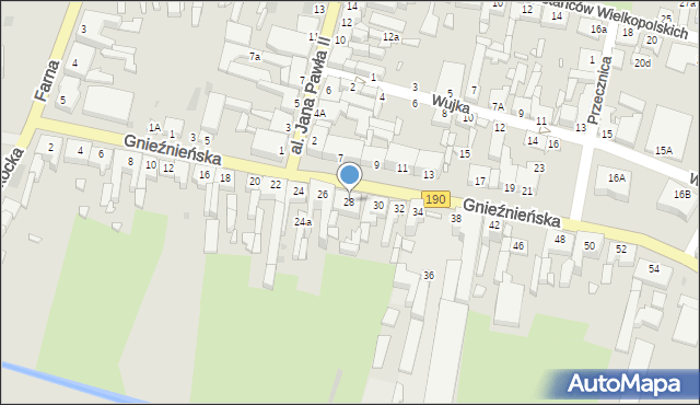 Wągrowiec, Gnieźnieńska, 28, mapa Wągrowiec