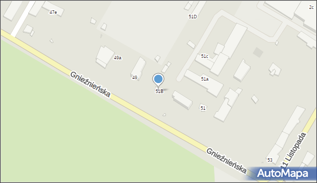 Wągrowiec, Gnieźnieńska, 51B, mapa Wągrowiec