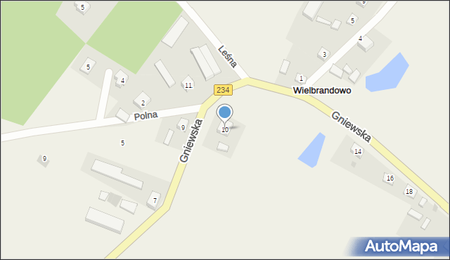 Wielbrandowo, Gniewska, 10, mapa Wielbrandowo