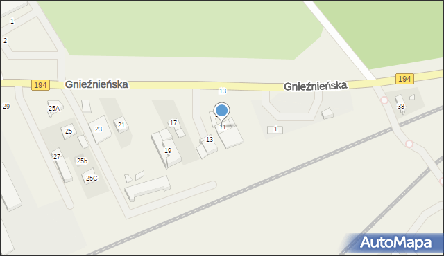 Wierzenica, Gnieźnieńska, 11, mapa Wierzenica