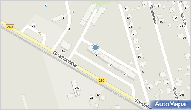 Witkowo, Gnieźnieńska, 24, mapa Witkowo