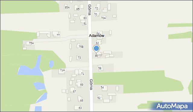 Adamów, Górna, 60, mapa Adamów