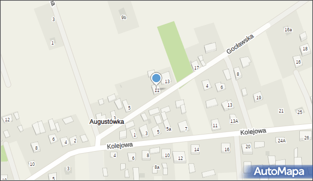 Augustówka, Gocławska, 11, mapa Augustówka