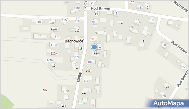 Bachowice, Gołby, ks., 105, mapa Bachowice