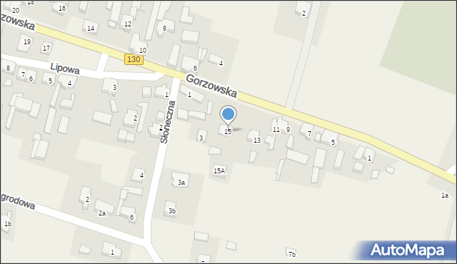 Baczyna, Gorzowska, 15, mapa Baczyna