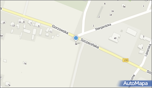 Baczyna, Gorzowska, 1a, mapa Baczyna