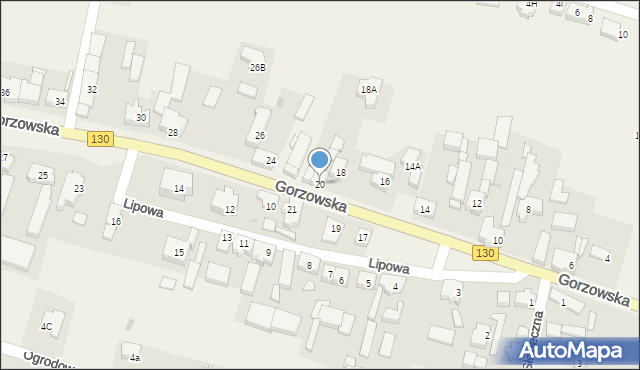 Baczyna, Gorzowska, 20, mapa Baczyna