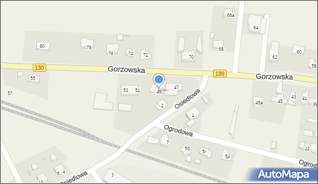 Baczyna, Gorzowska, 49, mapa Baczyna