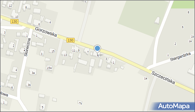 Baczyna, Gorzowska, 5, mapa Baczyna