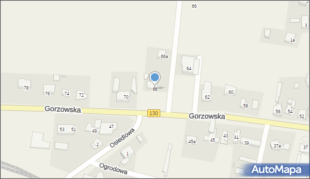 Baczyna, Gorzowska, 68, mapa Baczyna