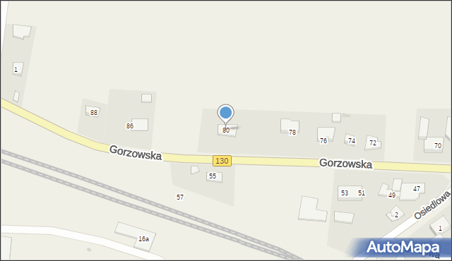 Baczyna, Gorzowska, 80, mapa Baczyna