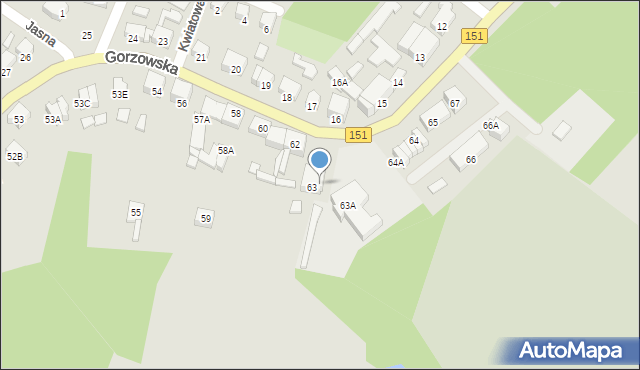 Barlinek, Gorzowska, 63b, mapa Barlinek