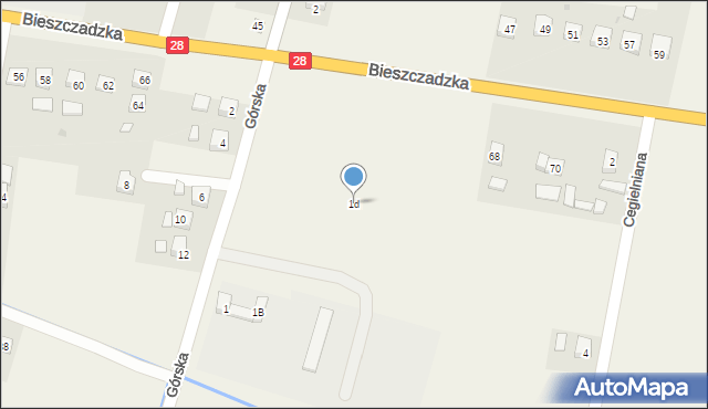 Besko, Górska, 1d, mapa Besko